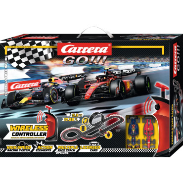AUTORAMA CARRERA GO PISTA ELÉTRICA FORMULA FREE RACING MAX VERSTAPPEN VS CARLOS SAINZ COM 5,3 METROS 2 CONTROLES SEM FIO 1/43 CAR20062581